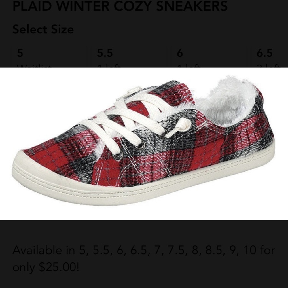Forever lined plaid sneakers